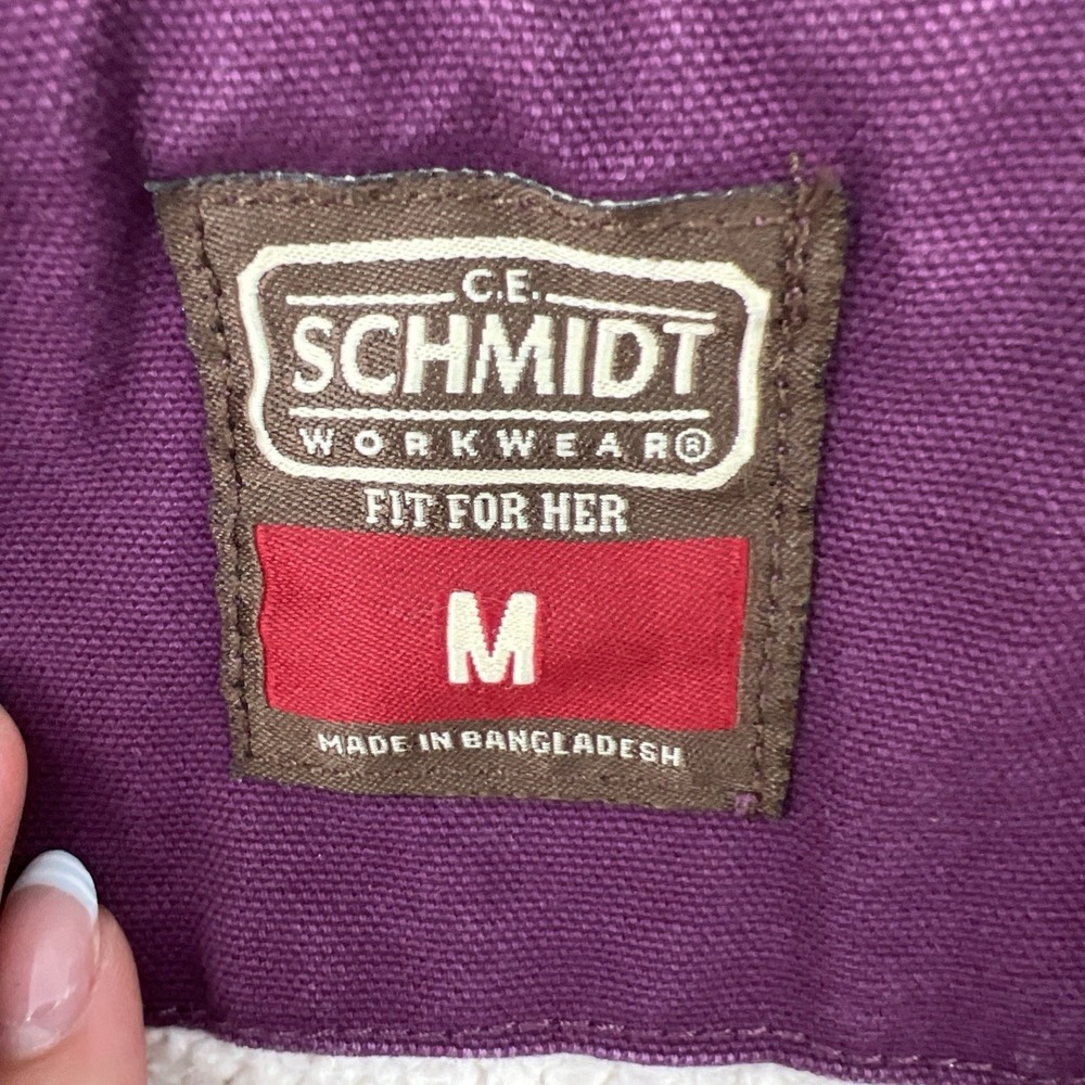 Schmidt Workwear Canvas Jacket Women M Sherpa Y2K Hoodie Fleece Lined Utility - Picture 5 of 13